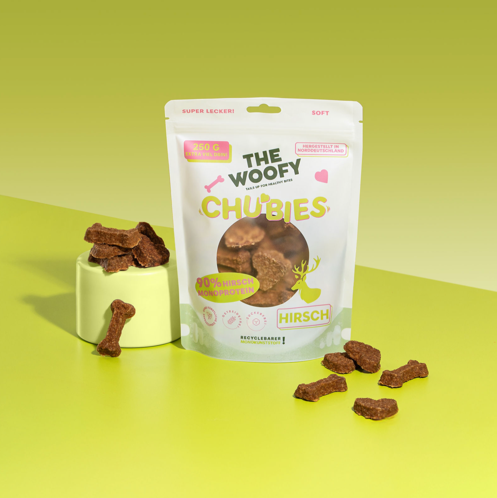 Monoprotein Hirsch Hundesnacks The Woofy