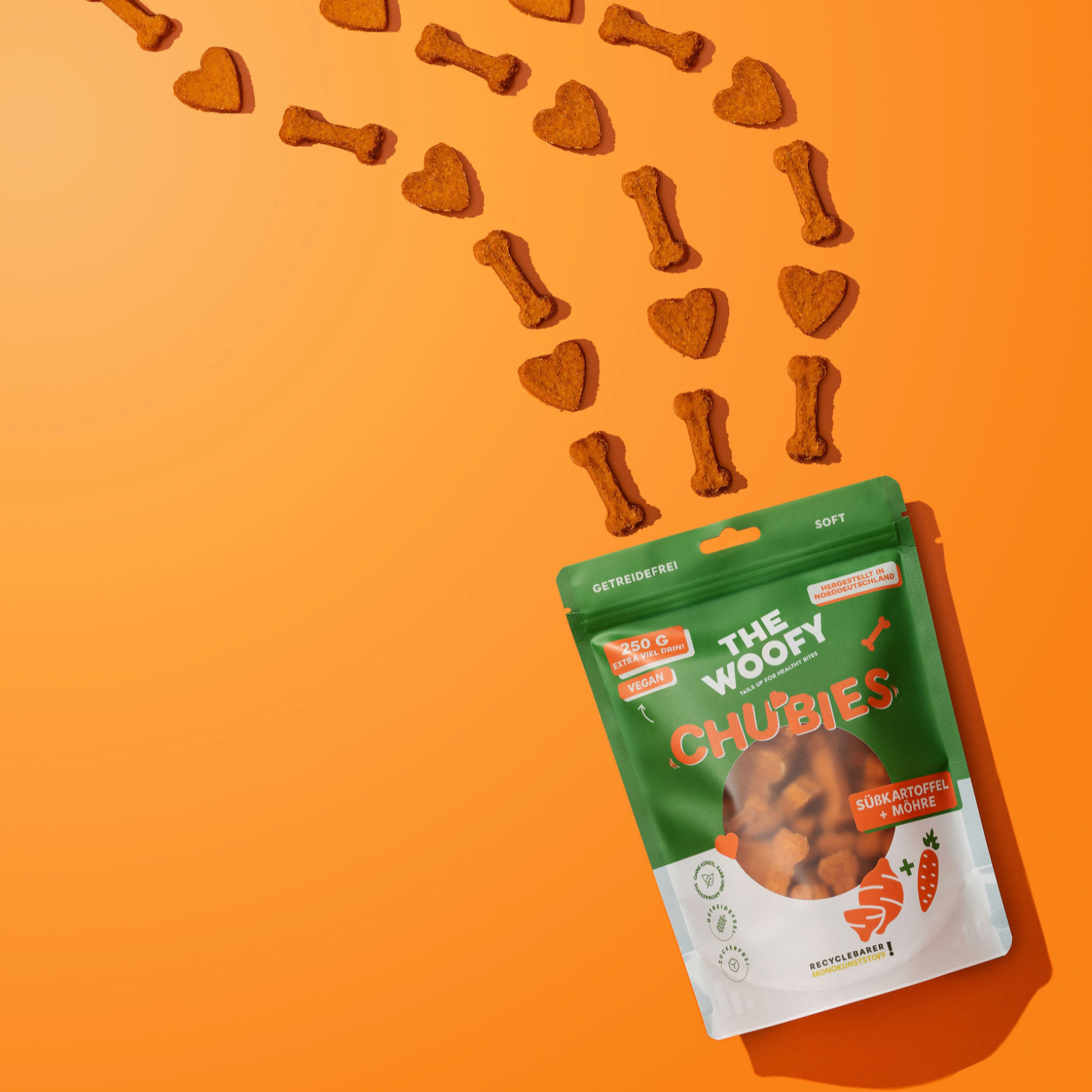 Vegan Hundesnack Süßkartoffel Möhre von The Woofy