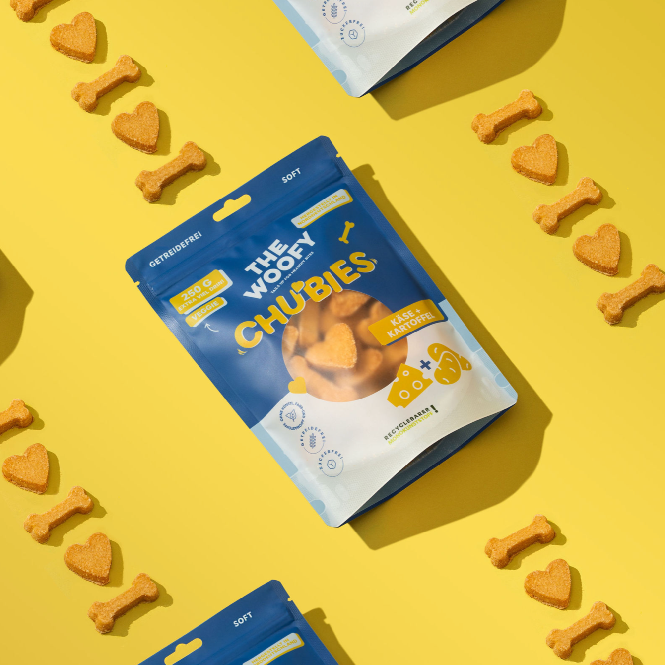 Vegetarischer Käse Kartoffel Hundesnack von The Woofy